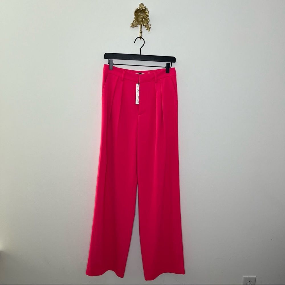 Alice + Olivia Pompey Wide Leg Pants Wild Pink 6